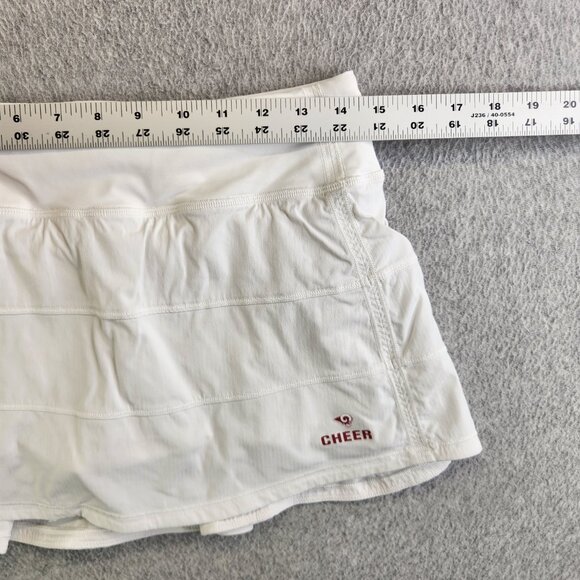 Lululemon Skort Womens 6 White Pace Rival Skirt Owasso Oklahoma Cheer Leading - Picture 11 of 15